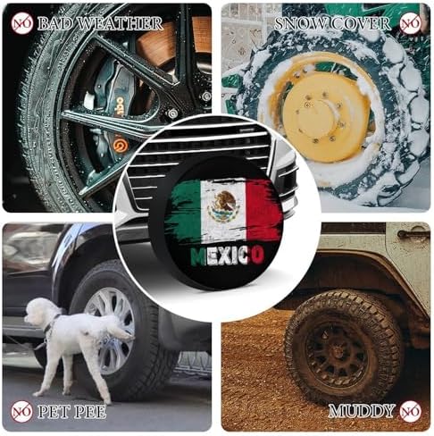 Generic Mexico Flag Tire Covers, Dust-Proof Weatherproof Wheel Covers Wheel - Image 4