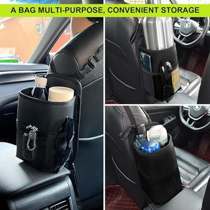 Car Seat Side Storage Bag, Cup Holder & Mesh Pocket Organizer - Image 2