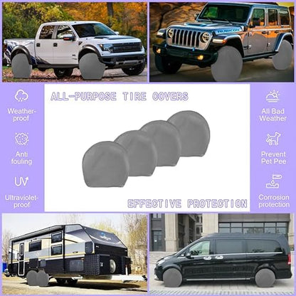 MORNYRAY Tire Covers 4 Pack, Waterproof Anti-UV Snow Sun Rain Tire Covers - Image 4