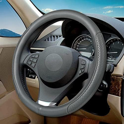 Microfiber Leather Steering Wheel Cover, Classic Embossing, Breathable by VARGTR