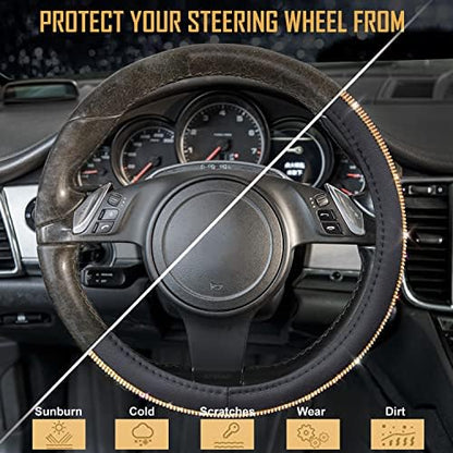CAR Pass Rhinestones Diamond Bling Steering Wheel Cover, Universal Fit - Image 6