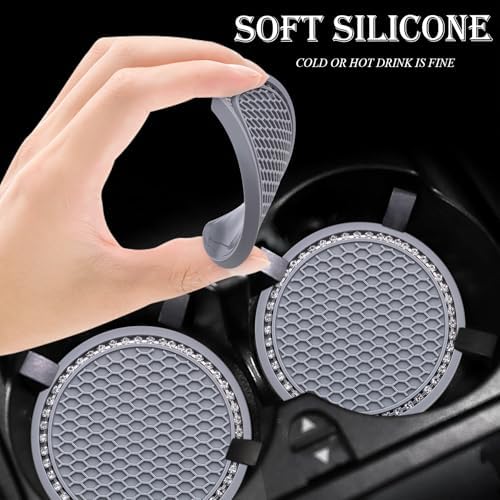 4PCS Bling Cup Holder Coaster, 2.75 Inch Auto Car Cup Holder Insert Coasters - Image 4