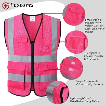 Reflective Safety Vest for Men Women Construction Vest ANSI Standard AP1 - Image 4