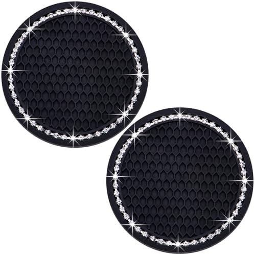 2PCS Bling Cup Holder Coaster, 2.75 Inch Auto Car Cup Holder Insert Coasters by MEAJOO