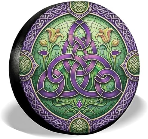 GENANY Celtic Mandala Art Thick PVC Leather Spare Tire Cover Size 14 by GENANY