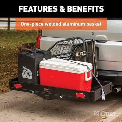 CURT 18113 49 x 22-1/2-Inch Black Aluminum Hitch Cargo Carrier, 500 lbs Capacity - Image 4