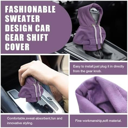 JOYCOURT 2PCS Car Gear Shift Hoodie Auto Shifter Knob Cover - Image 4