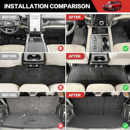 Cargo Mat with Floor Mat Fit for 2018-2024 Ford Expedition 7Seats Accessories - Image 3