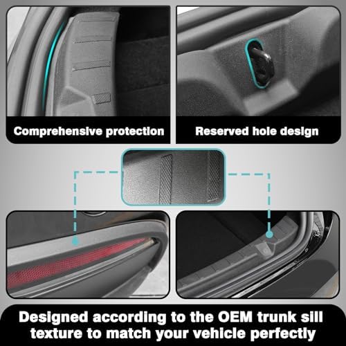 BestEvMod 2026 2025 2024 Tesla Model 3 Upgrade Rear Bumper & Trunk Sill Cover - Image 5