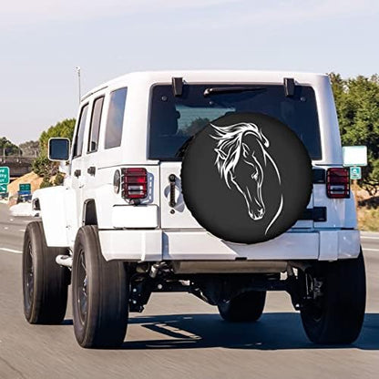 Horse Head Spare Tire Cover Dust-Proof Wheel Tire Cover Fit Trailer, SUV and - Image 3