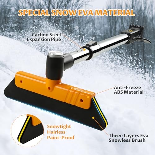 helloleiboo 39.4" Ice Scrapers for Car Windshield Extendable Snow Brush for Car - Image 2