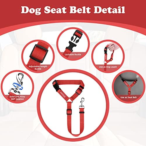 BWOGUE Dog Seat Belt for Car, Adjustable Headrest Restraint Safety Lead - Image 3