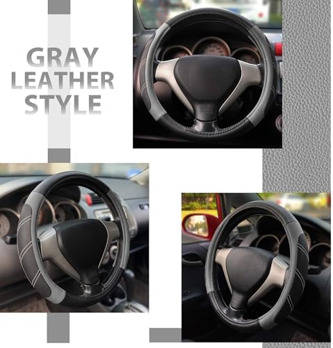 Elantrip Leather Large Steering Wheel Cover 15 1/2 to 16 inch Soft Grip - Image 3