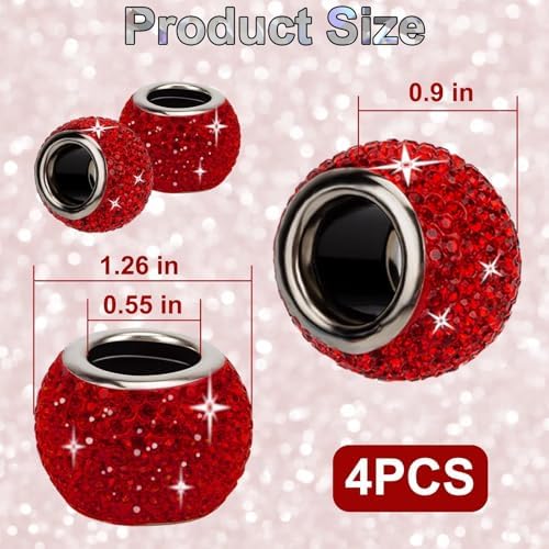 BFXM 4 Pcs Car Headrest Collars, Bling Head Rest Collars Rings Decoration - Image 2