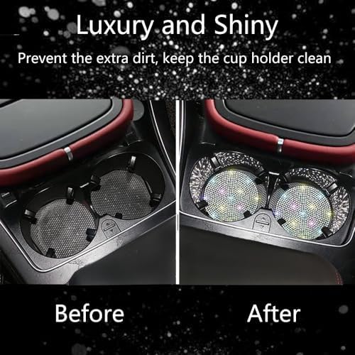 NBTEPEM 4pcs Bling Car Cup Holder Coaster, 2.75 inch Anti-Slip Shockproof - Image 7