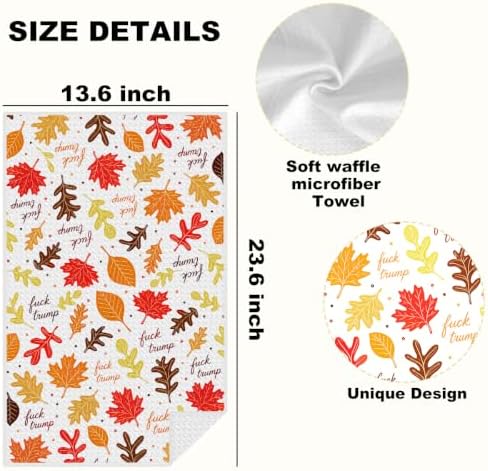 Autumn Maple Leaf Trump Kitchen Towels Funny Gifts - Image 2