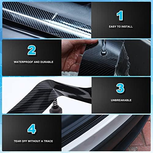 Tallew 3 Rolls 67 ft Carbon Fiber Vinyl Wrap Car Edge Door Sill Protector - Image 6