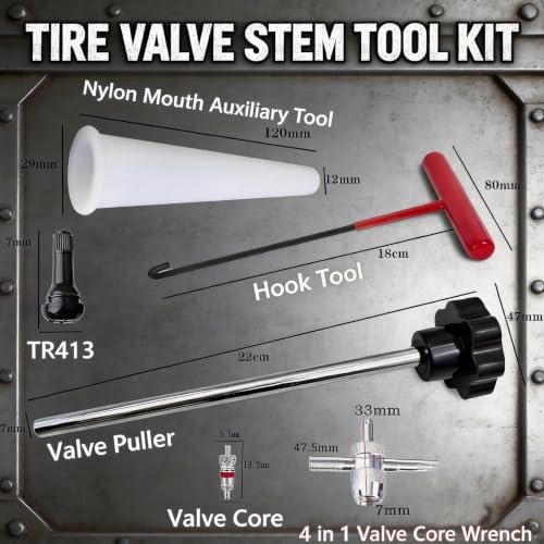 Tire Valve Stem Removal Replacement Tool Kit, Without Removing Tire - Image 6