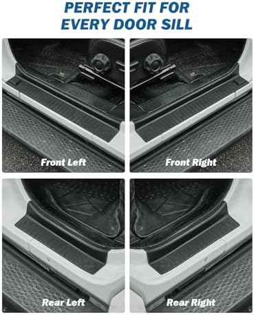 JOYTUTUS Door Sill Guards for 2018-2026 Wrangler JL JLU 4 Doors - Image 4