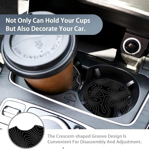 Car Coasters Topographic Cup Holder, 2 Pack Anti Slip Ceramic Car Cup Holder - Image 6