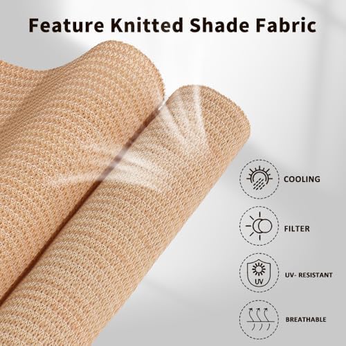 SMONTER Outdoor Sunshade Roller Shade 4'W x 8'H, Exterior Cordless Roll Up - Image 3