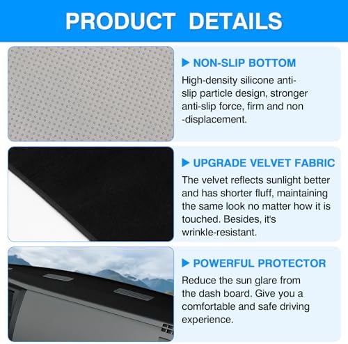 Autorder Dashboard Cover Mat for 2006-2008 Dodge Ram 1500 2500 3500, 2009 Dodge - Image 6