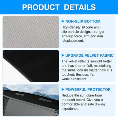 Autorder Dashboard Cover Mat for 2006-2008 Dodge Ram 1500 2500 3500, 2009 Dodge - Image 6