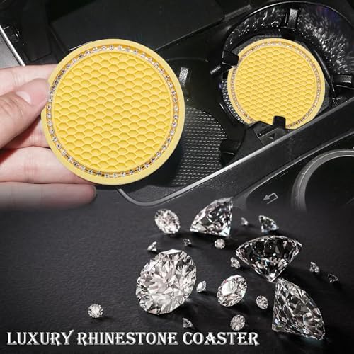 2PCS Bling Cup Holder Coaster, 2.75 Inch Auto Car Cup Holder Insert Coasters - Image 6