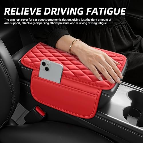 Leather Waterproof Car Armrest Console Pad - Image 3