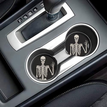 Skull Gothic Car Cup Holder Coasters 2 Pack 2.63" - Image 7