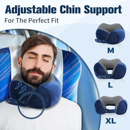 Cirorld Neck Pillow for Traveling, Travel Pillows for Airplanes Blue - Image 2
