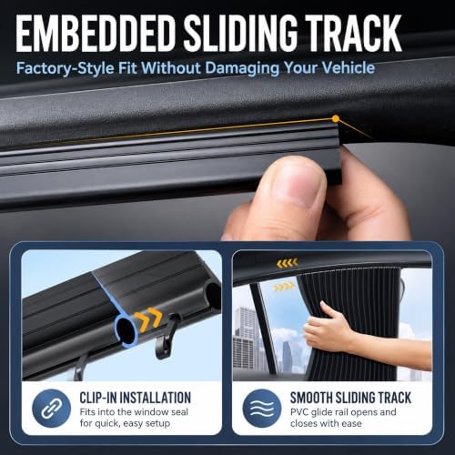 Car Side Window Sun Shade, Retractable Privacy Curtain - Image 2