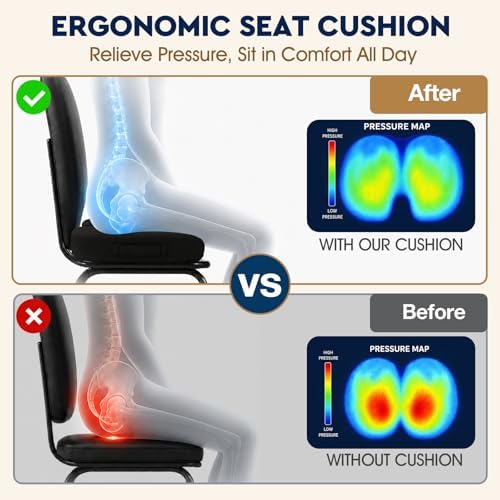 TushGuard Seat Cushion, Memory Foam Office Chair Cushion - Image 3