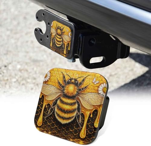 2 Inch Cute Honey Queen Bee Trailer Hitch Cover Rubber Receiver Tube Plug Cap by Unknown
