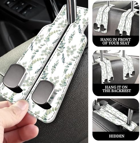 PU Leather Car Seat Hook, Storage Headrest Hanger, Cute Car Backseat Organizer - Image 3