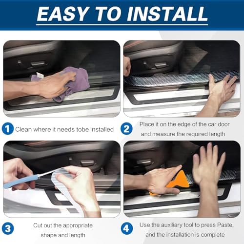 3D Carbon Fiber Clear Car Door Edge Protector, Anti-Collision Door Sill Guard - Image 6