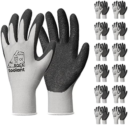 toolant Crinkle Latex Work Gloves, 12 Pairs by toolant