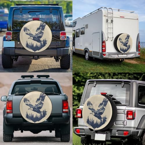 Spare Tire Cover for RV Trailer, Eagle Silhouette Tire Covers Universal Fit for - Image 7