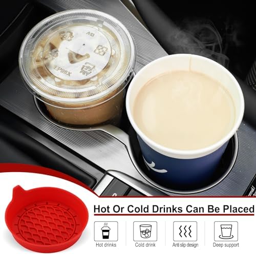 SINGARO Car Cup Holder Coaster, Silicone Cup Holder Insert, Universal Non-Slip - Image 3