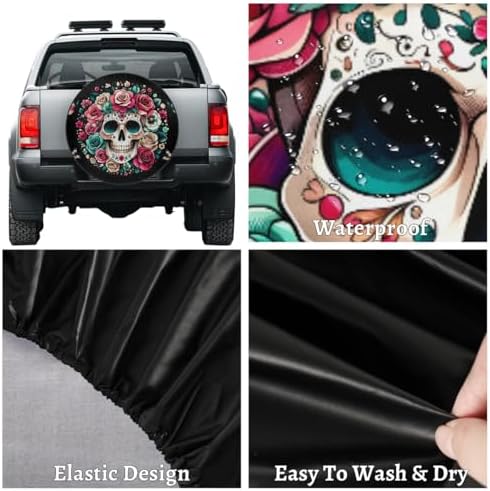 Skull Spare Tire Cover 14in Spare Wheel Covers Tire Storage Cover - Image 4
