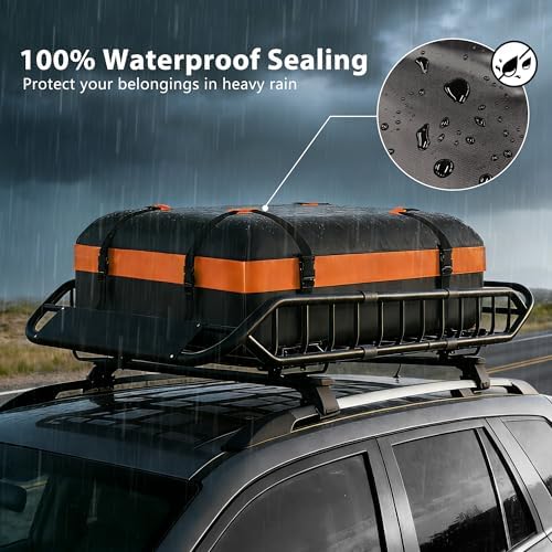 Roof Rack Basket 50" X 36" X 5.1"+ Waterproof Bag 15 Cubic Feet - Image 4
