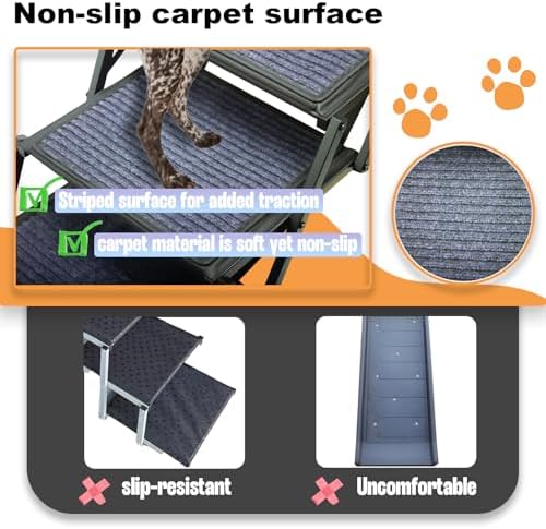 Extra Wide Dog Ramp for Car Truck and SUV Dog Stairs for Large Dogs Folding Pet - Image 2