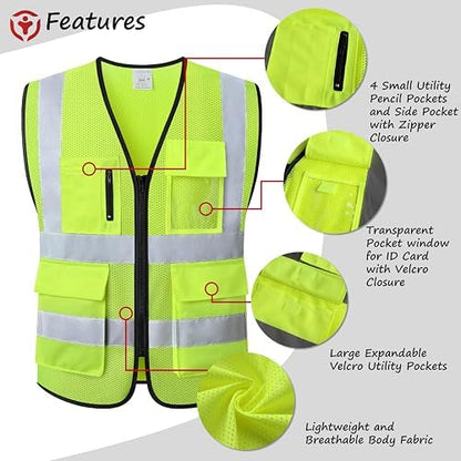 Reflective Safety Vest for Men Women Construction Vest ANSI Standard AP1 - Image 4