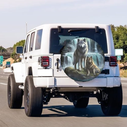 3D Printed Wolf Spare Tire Cover Dust-Proof Wheel Tire Cover Fit Trailer - Image 3
