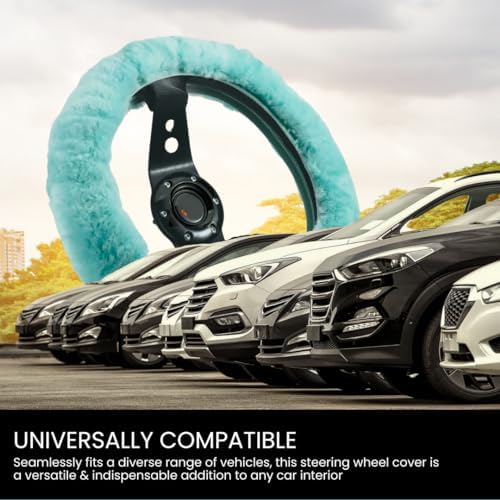 Andalus Brands Luxury Fluffy Car Steering Wheel Covers – Genuine Merino - Image 6