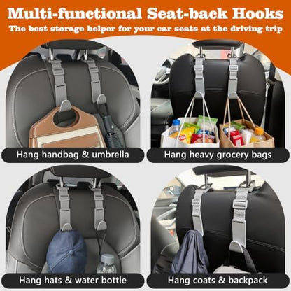 Amooca Anti-drop Car Headrest Hooks 4 Pack Seat Organizer - Image 5