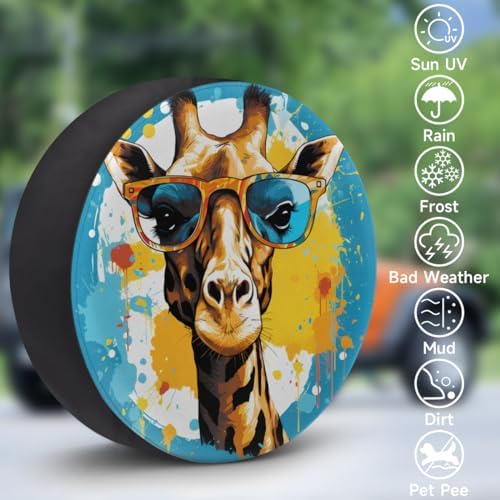 Spare Tire Cover for RV Trailer, Funny Giraffe Tire Covers Universal Fit for - Image 3