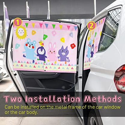 Car Window Shade for Baby, Cute Patterns Car Window Curtains for Sun Glare Block - Image 6
