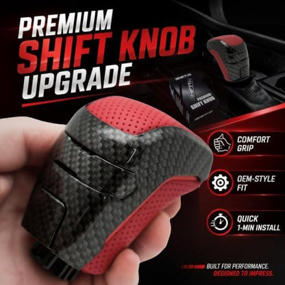 Red Leather Gear Shift Knob for Toyota Tacoma 2016-2021 TRD Pro - Image 7