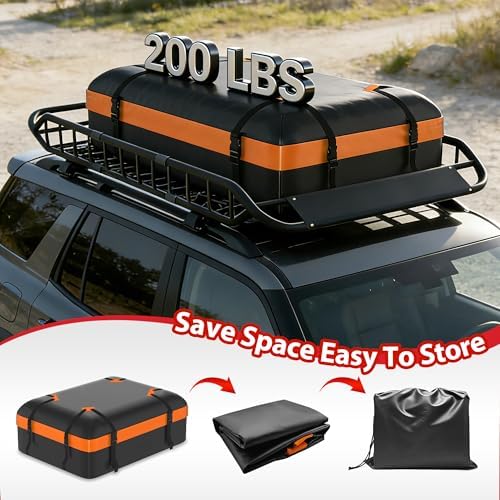 Roof Rack Basket 50" X 36" X 5.1"+ Waterproof Bag 15 Cubic Feet - Image 3